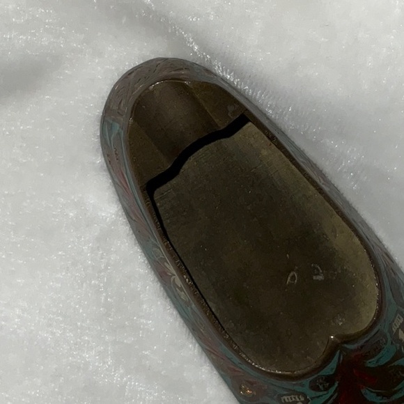 India Brass Shoe Ashtray Incense Holder Vintage Tobacciana - Picture 10 of 13